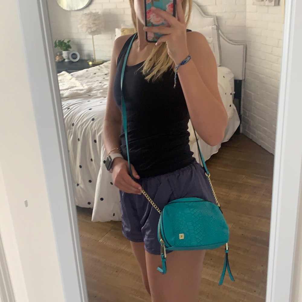 Kate Landry Teal Snakeskin Crossbody Purse
